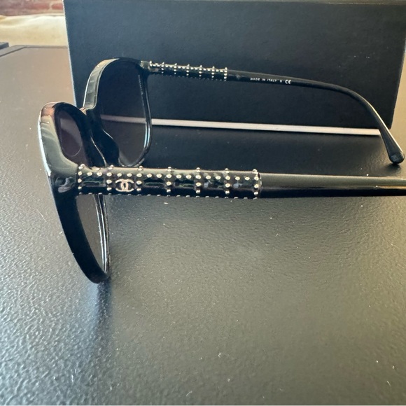 Chanel 5207 Black Studded Cateye Sunglasses - Picture 3 of 14